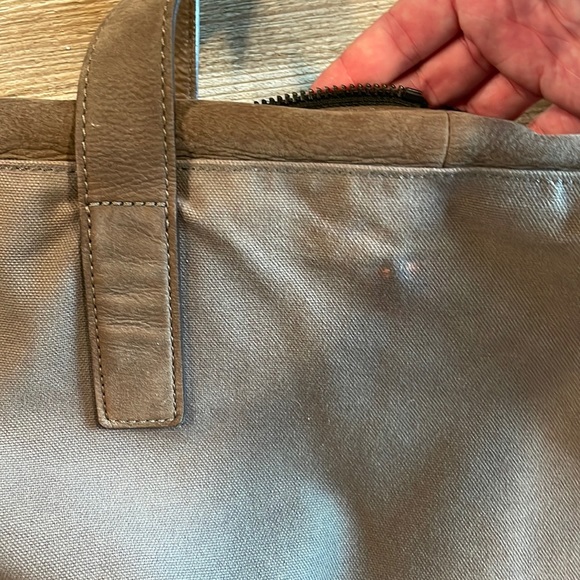 Allsaints Brown leather/canvas weekender - Picture 11 of 11